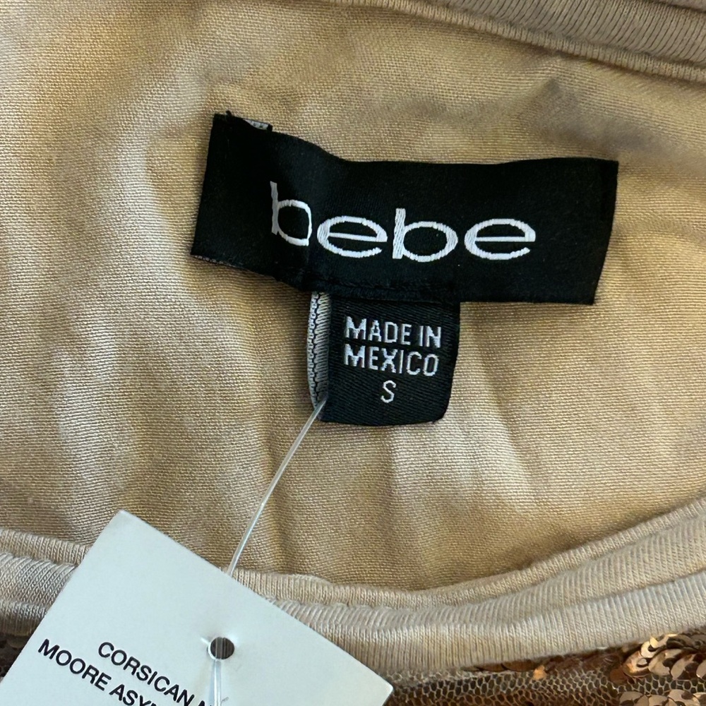 NWT Bebe Corsican Nights Moore Asymmetrical One-Shoulder Sequin Mini Dress - Picture 9 of 14